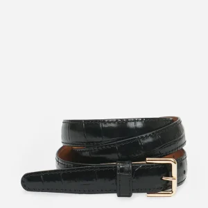 Belts^Flattered Barbara Belt Leather Croco Black