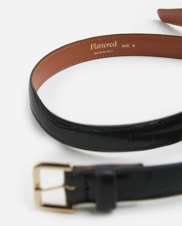 Belts^Flattered Barbara Belt Leather Croco Black