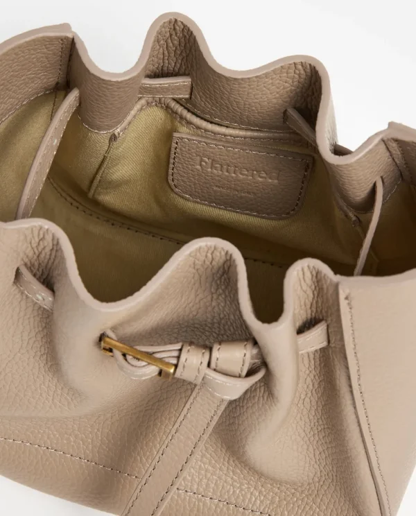 Shoulder Bags | Crosshoulder Bag^Flattered Bo Mini Bucket Leather Taupe