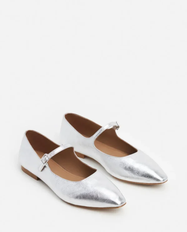 Ballet Flats^Flattered Camila Leather Silver