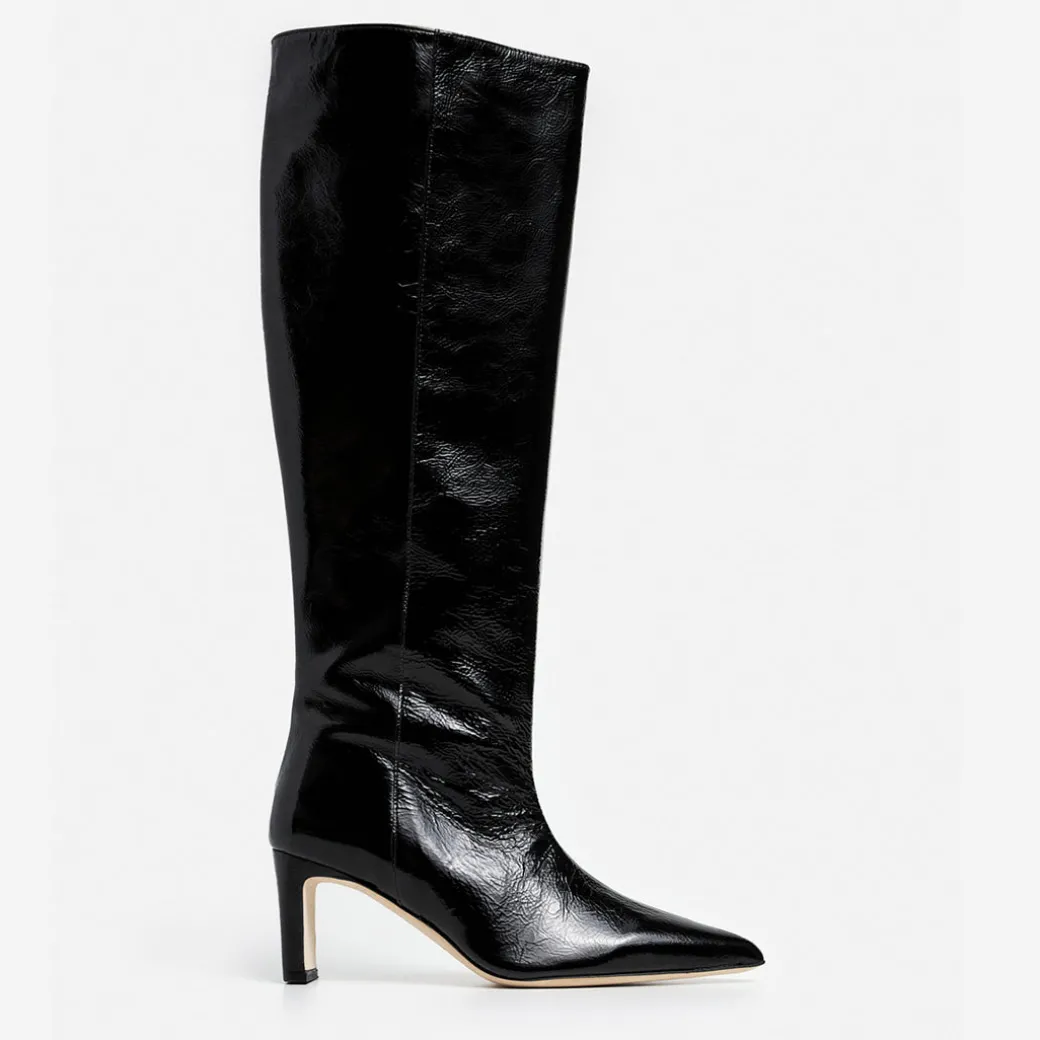 carmen_leather_patent_bla_0.webp High-Shaft Boots | Boots^Flattered Carmen Leather Patent Black