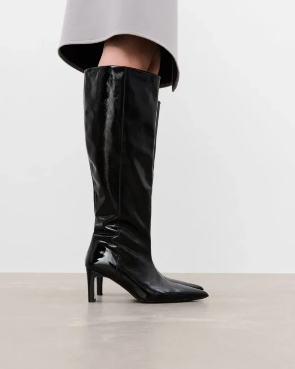 High-Shaft Boots | Boots^Flattered Carmen Leather Patent Black