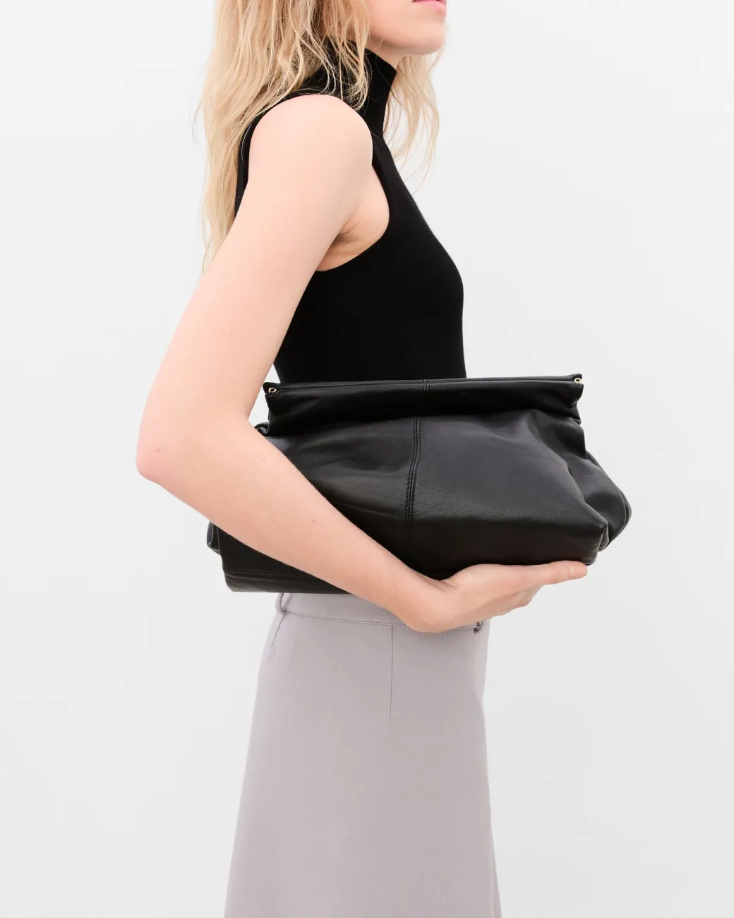 clay_clutch_leather_black_2.webp Clutch Bags^Flattered Clay Clutch Leather Black