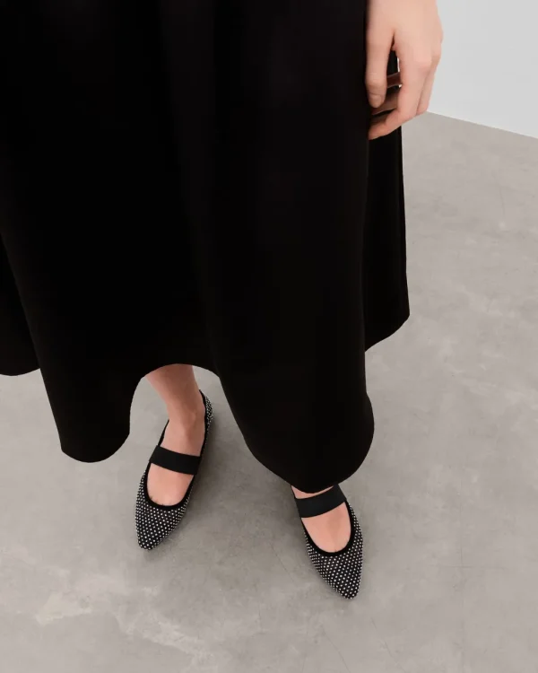 Ballet Flats^Flattered Cornelia Textile Glitter Black