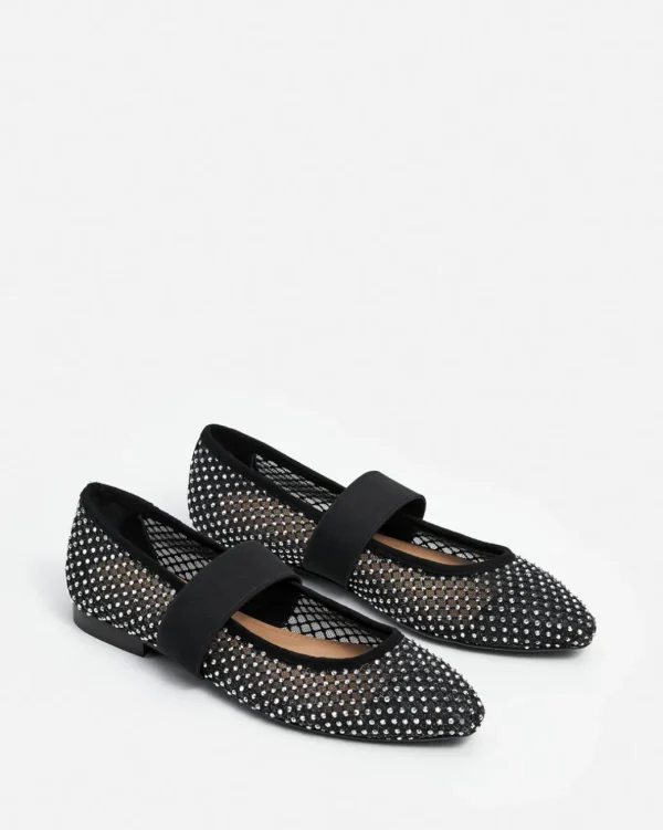 Ballet Flats^Flattered Cornelia Textile Glitter Black