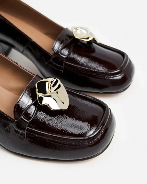 Heels^Flattered Ellinor Leather Patent Burgundy