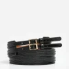 Belts^Flattered Emily Belt Lizzard Leather Black