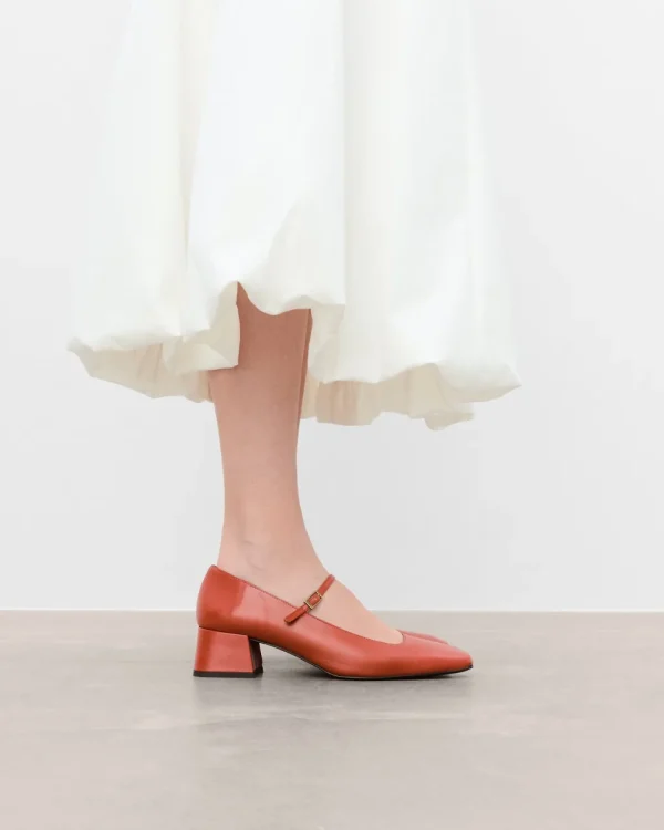 Heels^Flattered Evan Leather Red Brick