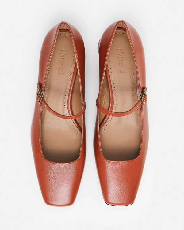 Heels^Flattered Evan Leather Red Brick