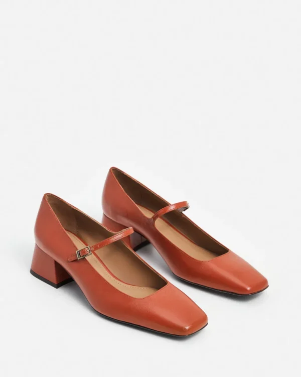 Heels^Flattered Evan Leather Red Brick