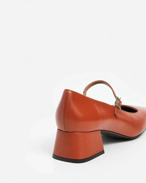 Heels^Flattered Evan Leather Red Brick