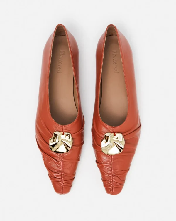 Ballet Flats^Flattered Florence Leather Red Brick