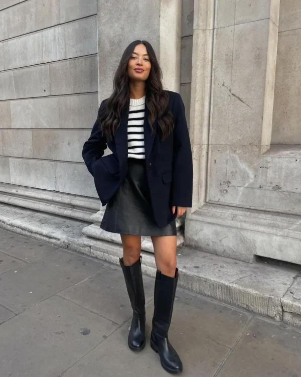 High-Shaft Boots | Boots^Flattered Frances Leather Black