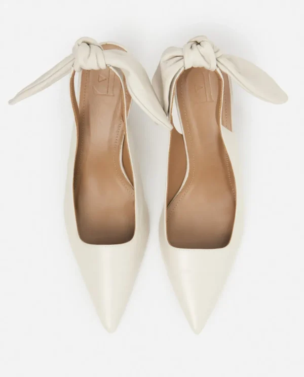 Heels^Flattered Franchesca Bow Leather Creme