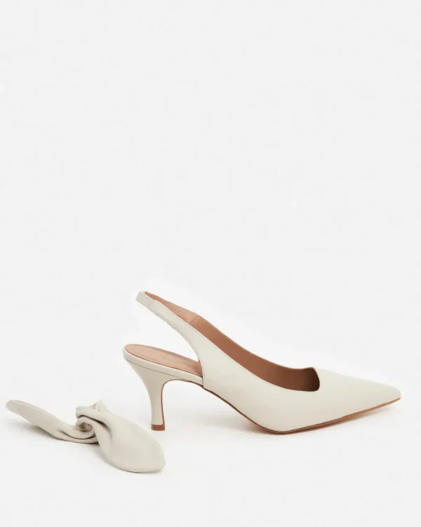 Heels^Flattered Franchesca Bow Leather Creme