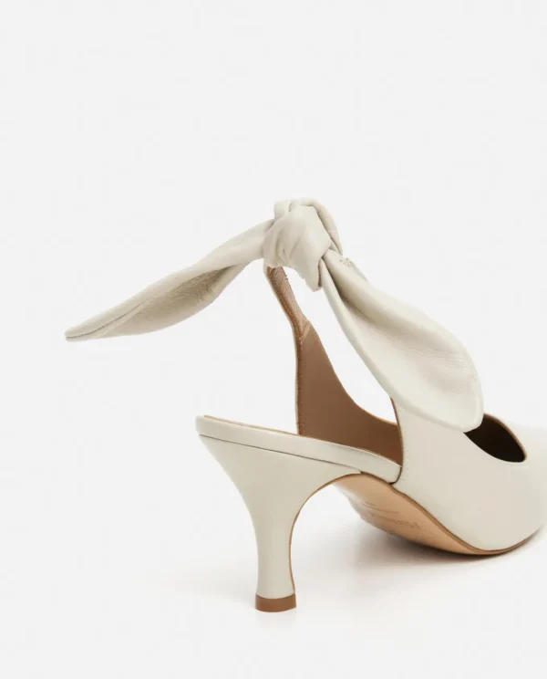 Heels^Flattered Franchesca Bow Leather Creme