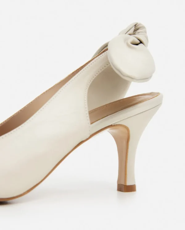 Heels^Flattered Franchesca Bow Leather Creme