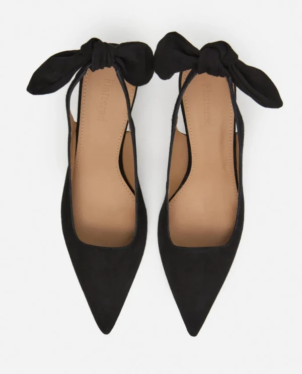 Heels^Flattered Franchesca Bow Suede Black