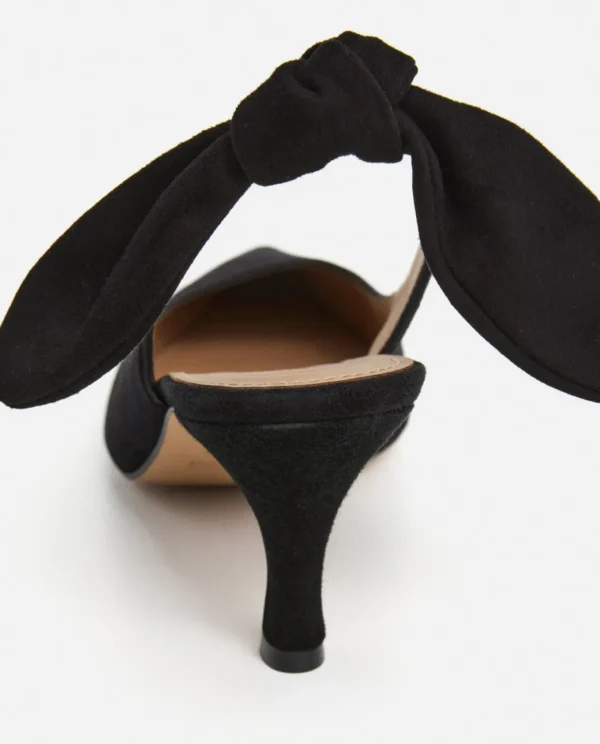 Heels^Flattered Franchesca Bow Suede Black