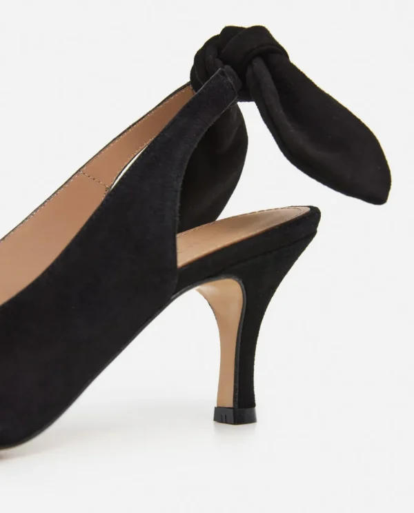 Heels^Flattered Franchesca Bow Suede Black
