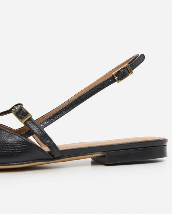 Sandals^Flattered Josefin Lizzard Leather Black