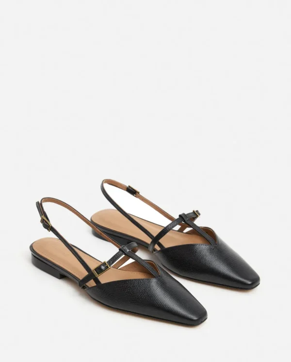 Sandals^Flattered Josefin Lizzard Leather Black