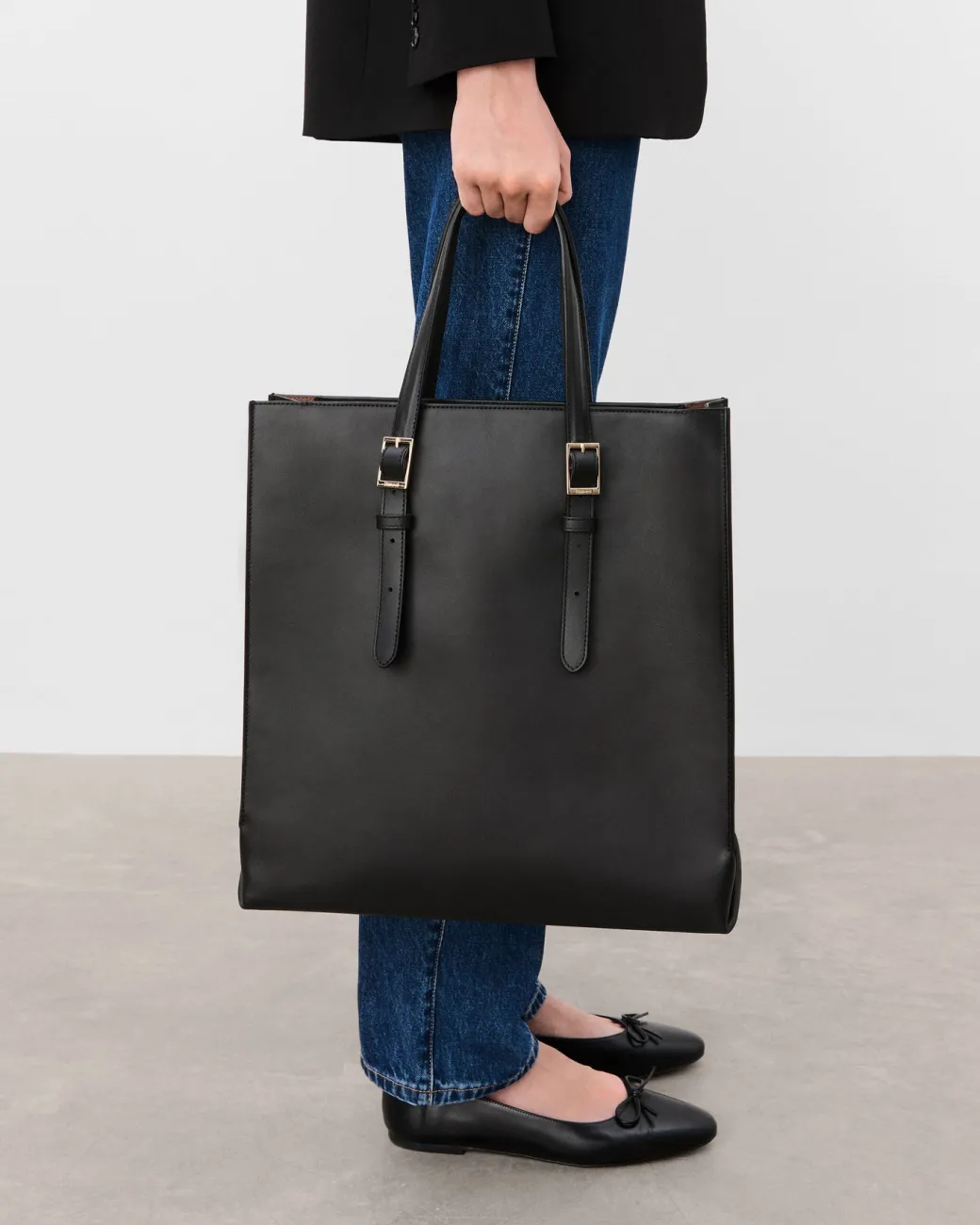 kristine_tote_leather_bla_1.webp Top Handle Bags | Tote Bags^Flattered Kristine Tote Leather Black