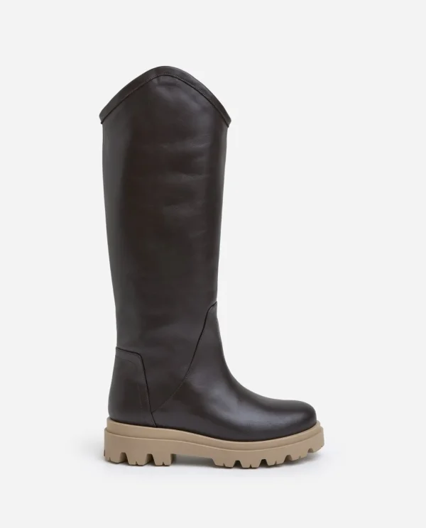 Boots^Flattered Leonore Leather Brown Dark