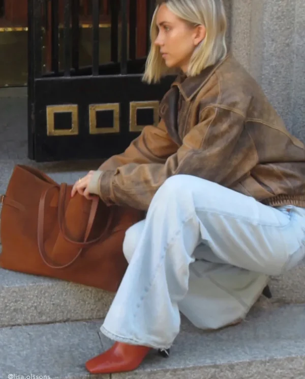 Tote Bags^Flattered Lesley Tote Bag Suede Bourbon