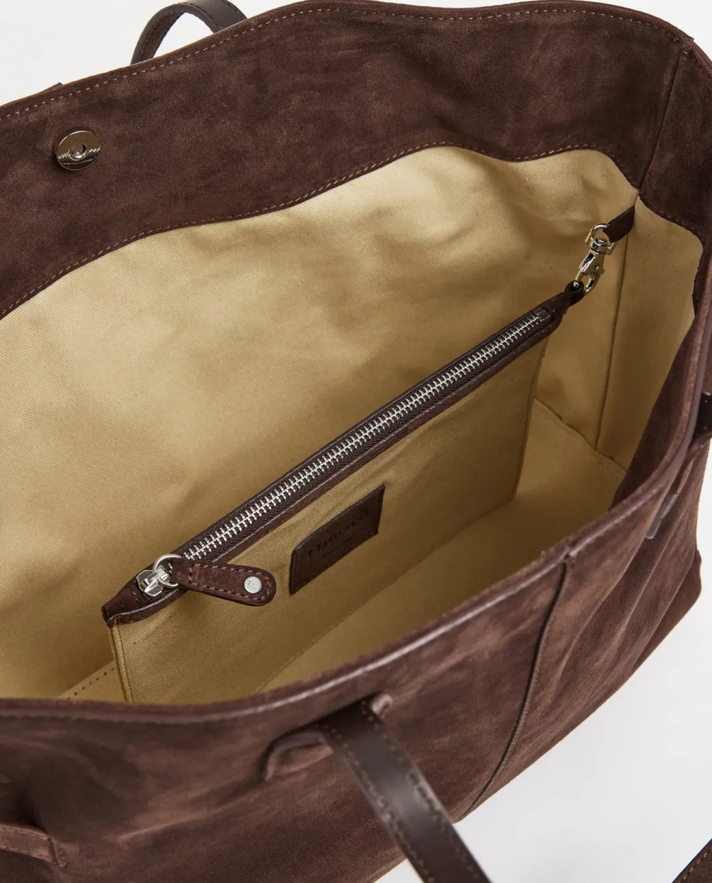 lesley_tote_bag_suede_cho_5.webp Tote Bags^Flattered Lesley Tote Bag Suede Chocolate