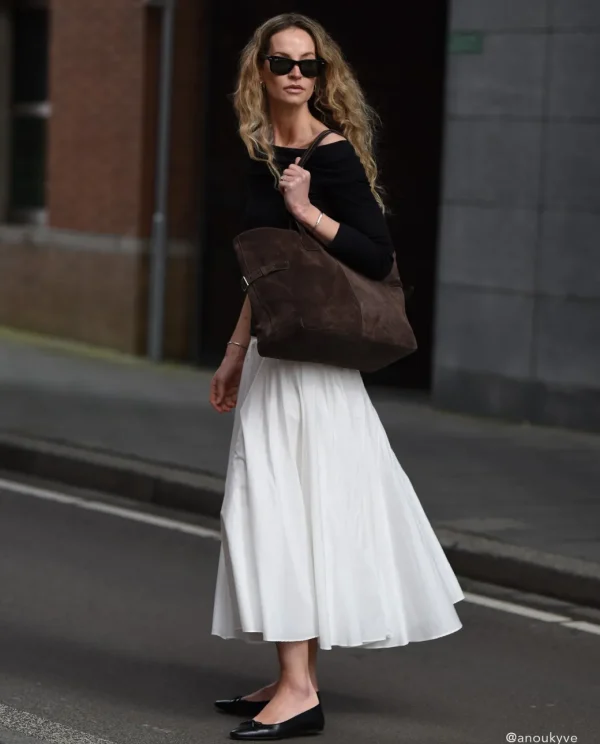 Tote Bags^Flattered Lesley Tote Bag Suede Chocolate
