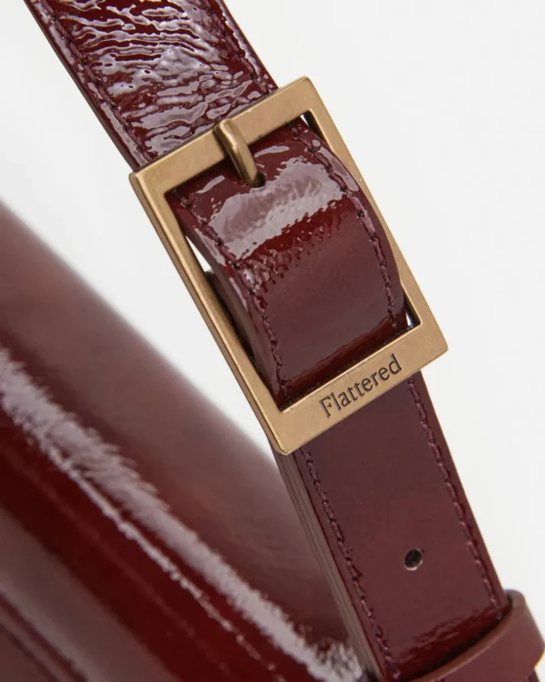 Shoulder Bags^Flattered Lillie Shoulder Bag Leather Brick Red Patent