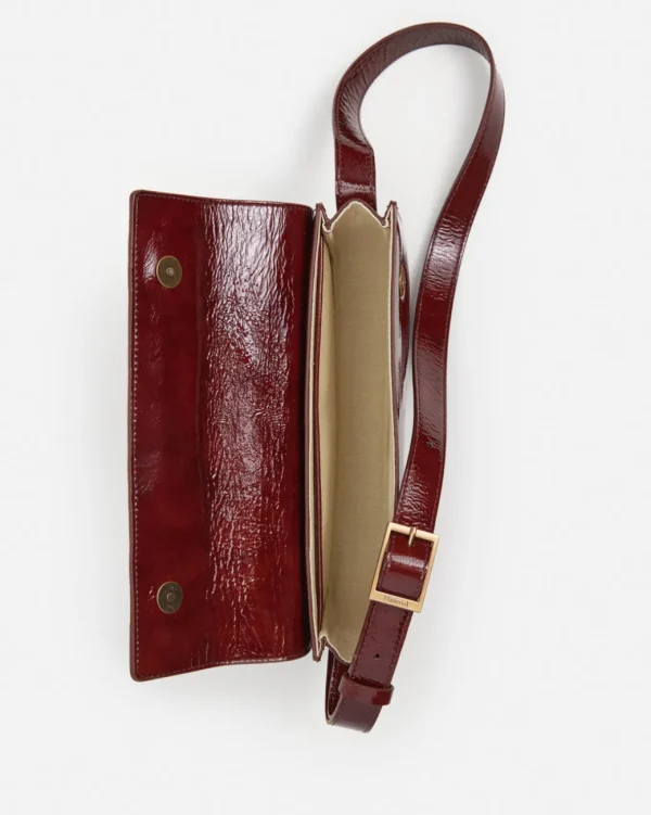 Shoulder Bags^Flattered Lillie Shoulder Bag Leather Brick Red Patent