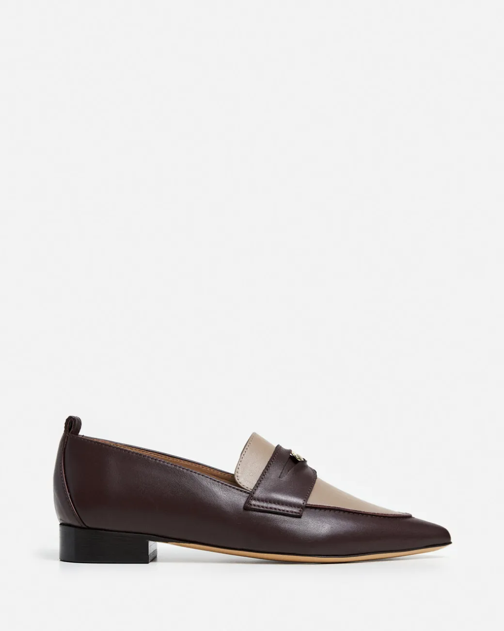 penelope_leather_taupebur_1.webp Loafers^Flattered Penelope Leather Taupe/Burgundy