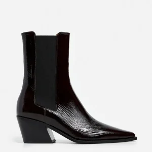 Boots^Flattered Sandra Leather Patent Burgundy