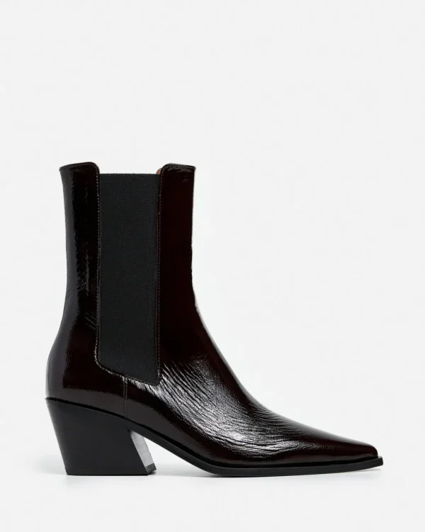 Boots^Flattered Sandra Leather Patent Burgundy