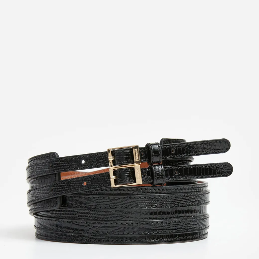 emily_belt_lizzard_leathe_0.webp Belts^Flattered Emily Belt Lizzard Leather Black