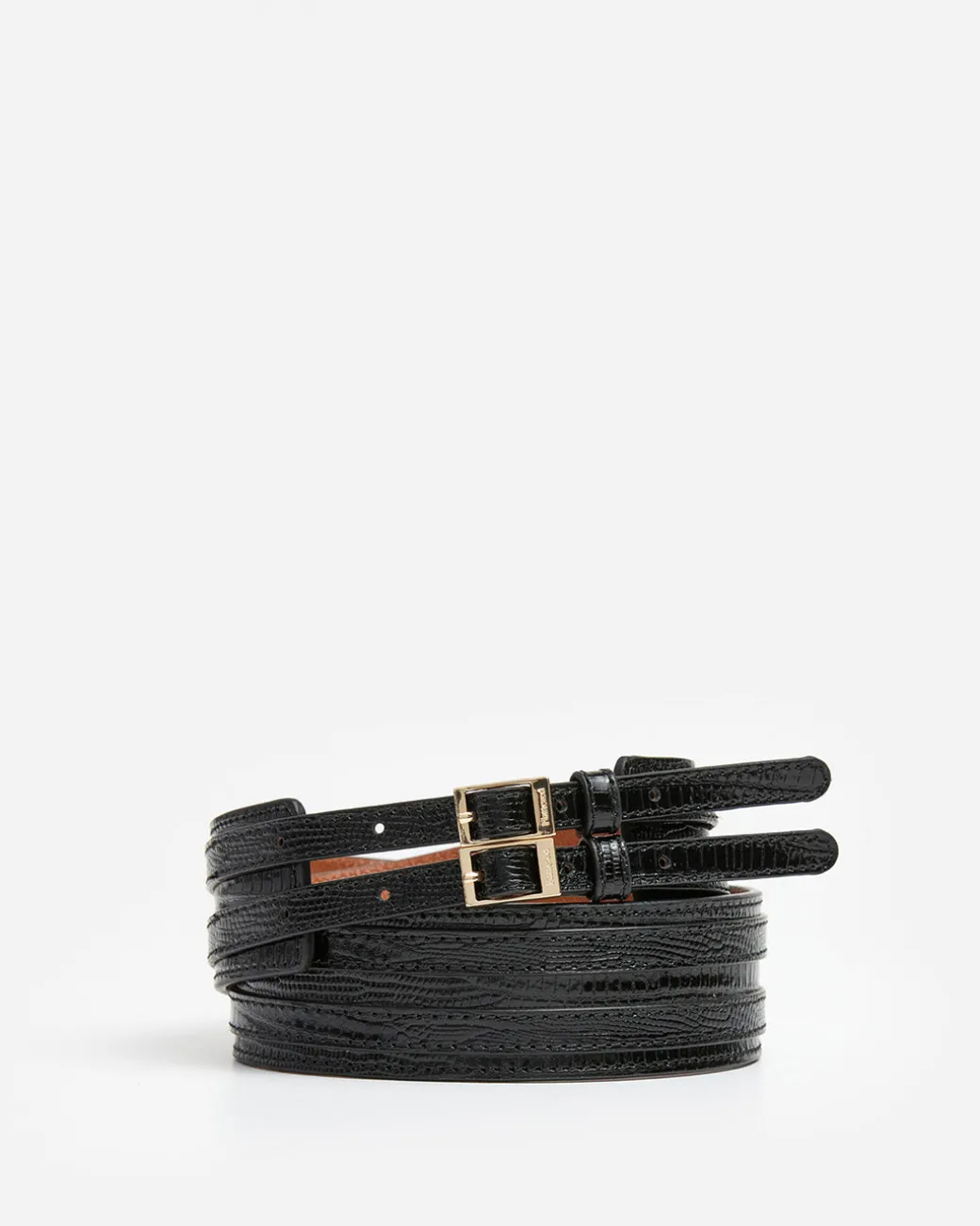 emily_belt_lizzard_leathe_1.webp Belts^Flattered Emily Belt Lizzard Leather Black