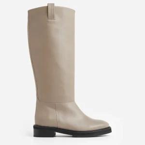 High-Shaft Boots^Flattered Frances Leather Grey