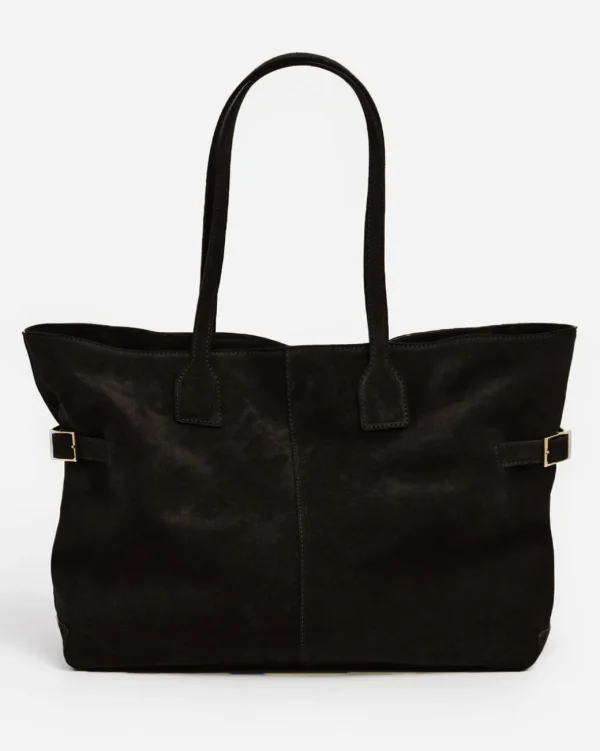 Tote Bags^Flattered Lesley Tote Bag Suede Black